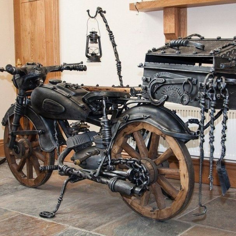 Кованый мангал «Железный конь грильцикл» – купить мангал в виде мотоцикла с грилем с доставкой по РБ и РФ