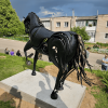 Кованая скульптура «Белорусская упряжная» – купить изящную фигуру лошади для сада с доставкой по РБ и РФ
